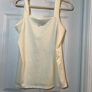 💐 NWOT New Directions Cream Fitted Sleeveless Tank Top size large
